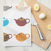 多彩のやかん キッチンタオル (四つ折り)