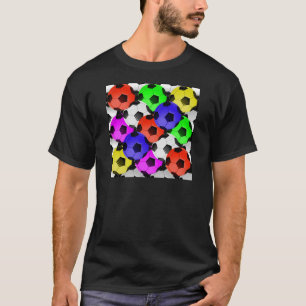 多彩のアメリカのサッカーかフットボール Tシャツ