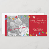 多彩のクリスマスの照明の休日の写真カード シーズンカード (正面/裏面)