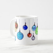 多彩のクリスマスの球 コーヒーマグカップ (正面左)