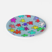 多彩のジグソーパズルの部分 ペーパープレート (アングル)