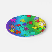 多彩のジグソーパズルの部分 ペーパープレート (アングル)