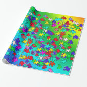 多彩のジグソーパズルの部分 ラッピングペーパー (アンロールド)