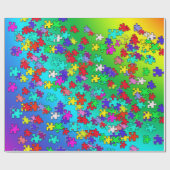 多彩のジグソーパズルの部分 ラッピングペーパー (フラット)