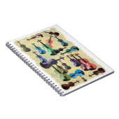 多彩のバイオリンの壁紙 ノートブック (右側)