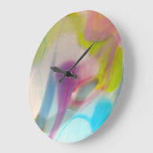 多彩のパステル調の吹かれたガラス ラージ壁時計 (傾斜)