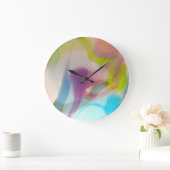 多彩のパステル調の吹かれたガラス ラージ壁時計 (ホーム)