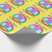 多彩のパーソナライズなソフトボールの包装紙 ラッピングペーパー (角)