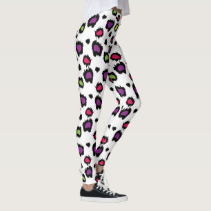 多彩のヒョウのプリントかLeggins レギンス