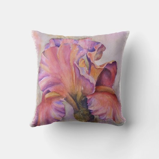 多彩のピンクのアイリストスの枕 クッション (裏面)