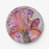 多彩のピンクのアイリス紙皿 ペーパープレート (正面)