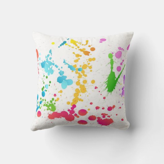 多彩のペンキは装飾用クッションをはね飛ばしました クッション (裏面)