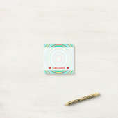 多彩のリングか円のパターン及び名前をカスタムする ポストイット (デスク上)