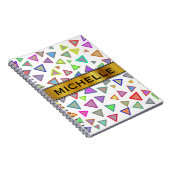 多彩の三角形パターン + 名前をカスタムする ノートブック (右側)