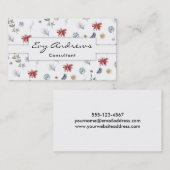 多彩の水彩画の植物のパターン01c 名刺 (正面/裏面)