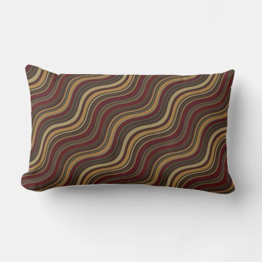 多彩の波状ライン装飾用クッションのLumbar ランバークッション (正面)