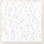 多彩の点の背景 ガラスコースター (裏面)