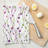 多彩の点の背景 キッチンタオル (四つ折り)