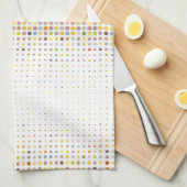 多彩の点の背景 キッチンタオル (四つ折り)