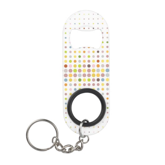 多彩の点の背景 キーホルダー栓抜き (正面)