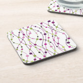 多彩の点の背景 コースター (左側)