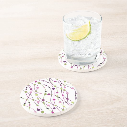 多彩の点の背景 コースター (側面)