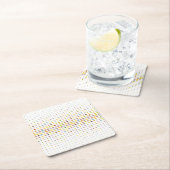 多彩の点の背景 スクエアペーパーコースター (インサイチュ)