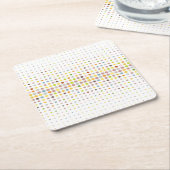 多彩の点の背景 スクエアペーパーコースター (アングル)