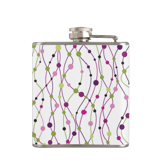 多彩の点の背景 フラスク (裏面)