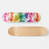 多彩の花柄の渦巻の装飾的なデザイン スケートボード (横)