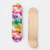 多彩の花柄の渦巻の装飾的なデザイン スケートボード (正面)