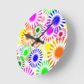 多彩の花 ラウンド壁時計 (傾斜)