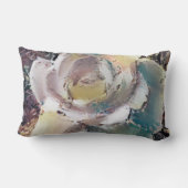 多彩の芸術的上がりました ランバークッション (裏面)