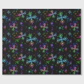 多彩の雪片のクリスマスの休日のデザイン ラッピングペーパー (フラット)