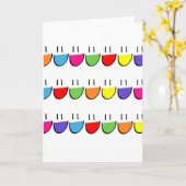 多彩の顔の挨拶状 カード (黄色い花)