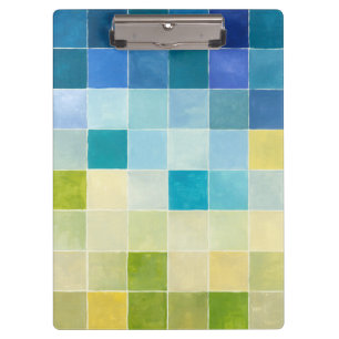 多彩のPixilated正方形との景色 クリップボード