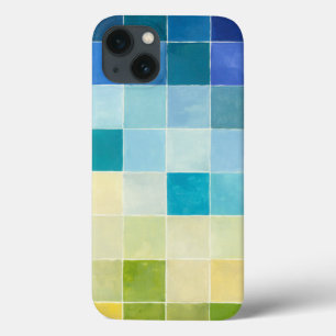 多彩のPixilated正方形との景色 iPhone 13ケース
