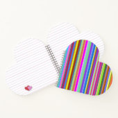 多彩ストライプな色彩のハート型のノート ノートブック (内部)