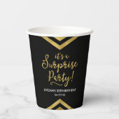 多彩フェイクな金ゴールドChevron驚きのパーティー 紙コップ (裏面)