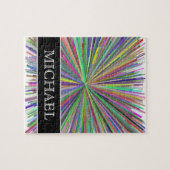 多彩ライン破烈パターン + 名前をカスタムする ジグソーパズル (横)