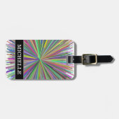 多彩ライン破烈パターン + 名前をカスタムする ラゲッジタグ (正面横)