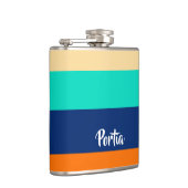 多彩線パターン（の模様が）ある フラスク (右)