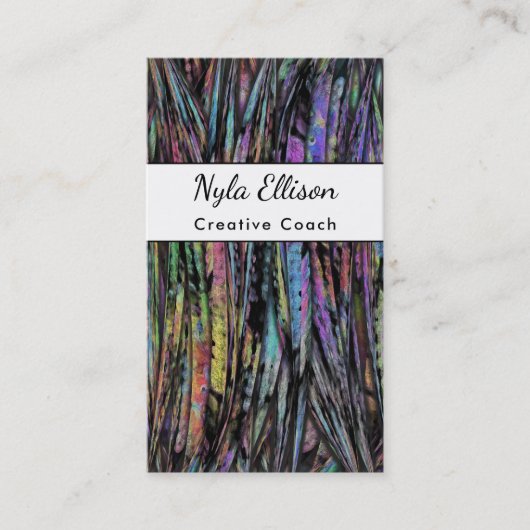 多彩、Wispy、縦の抽象美術のデザイン 名刺 (正面)