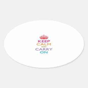 多彩KEEP CALM AND CARRY ON 楕円形シール
