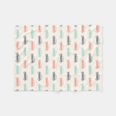 多忙な小型たる製造人-モモ及びティール(緑がかった色) - フリースブランケット (正面(横))