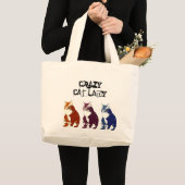 多忙な熱狂するな猫の女性のため! ラージトートバッグ (正面(商品))