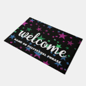 多性グリッター星1つの愛すべて歓迎されている ドアマット (アングル)