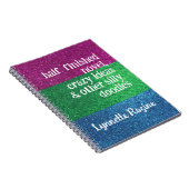 多性ゲイプライドグリッターカスタム文字テンプレート ノートブック (右側)