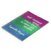 多性ゲイプライドグリッターカスタム文字テンプレート ノートブック (左側)