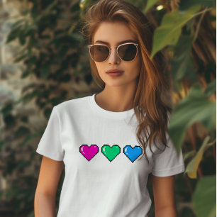多性フラグピクセルハート Tシャツ